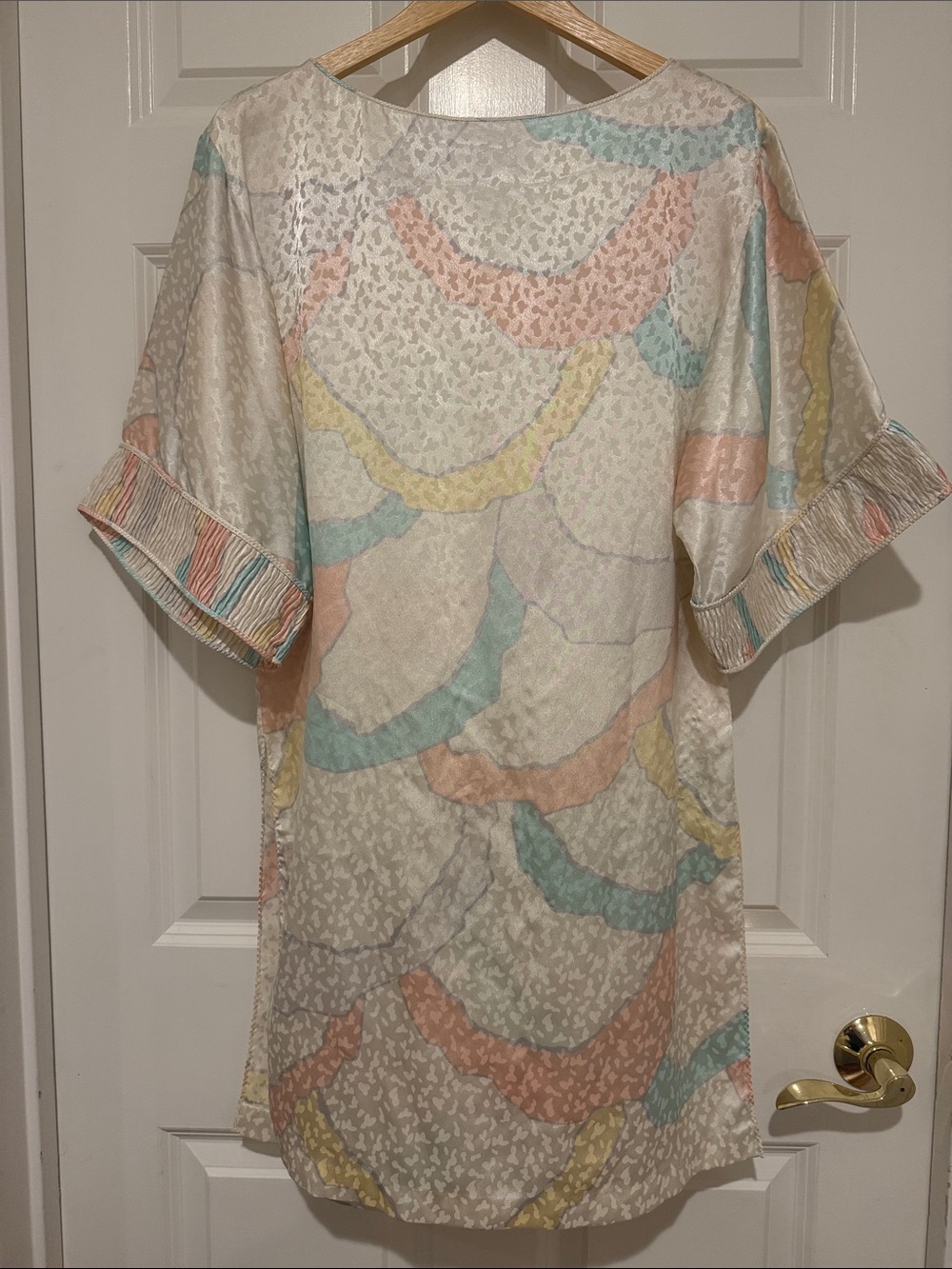 Mary McFadden Pastel Scallop Print Nightgown